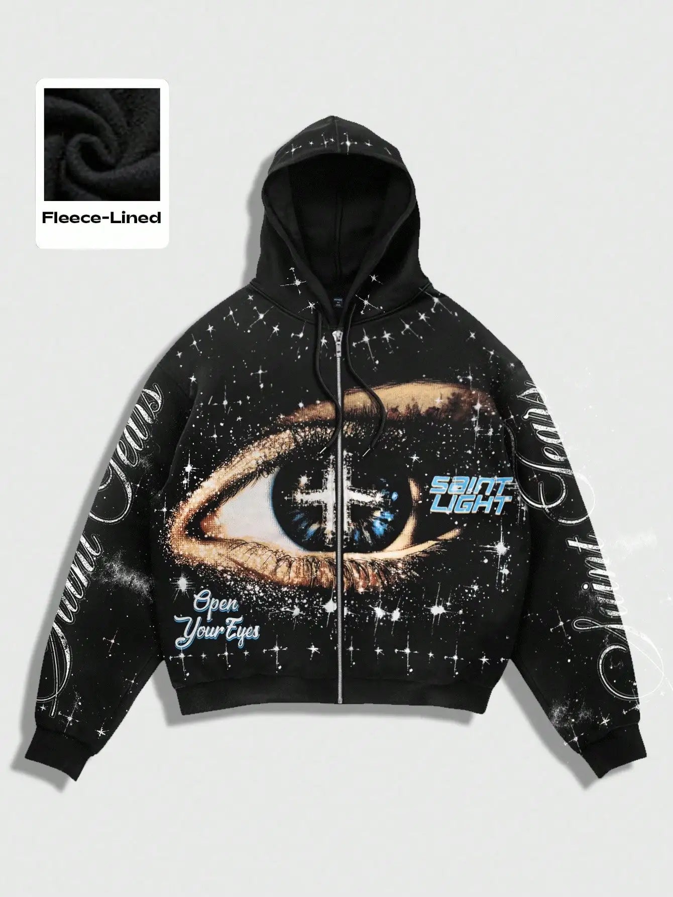 Cozy Cosmic Eye Zip Hoodie