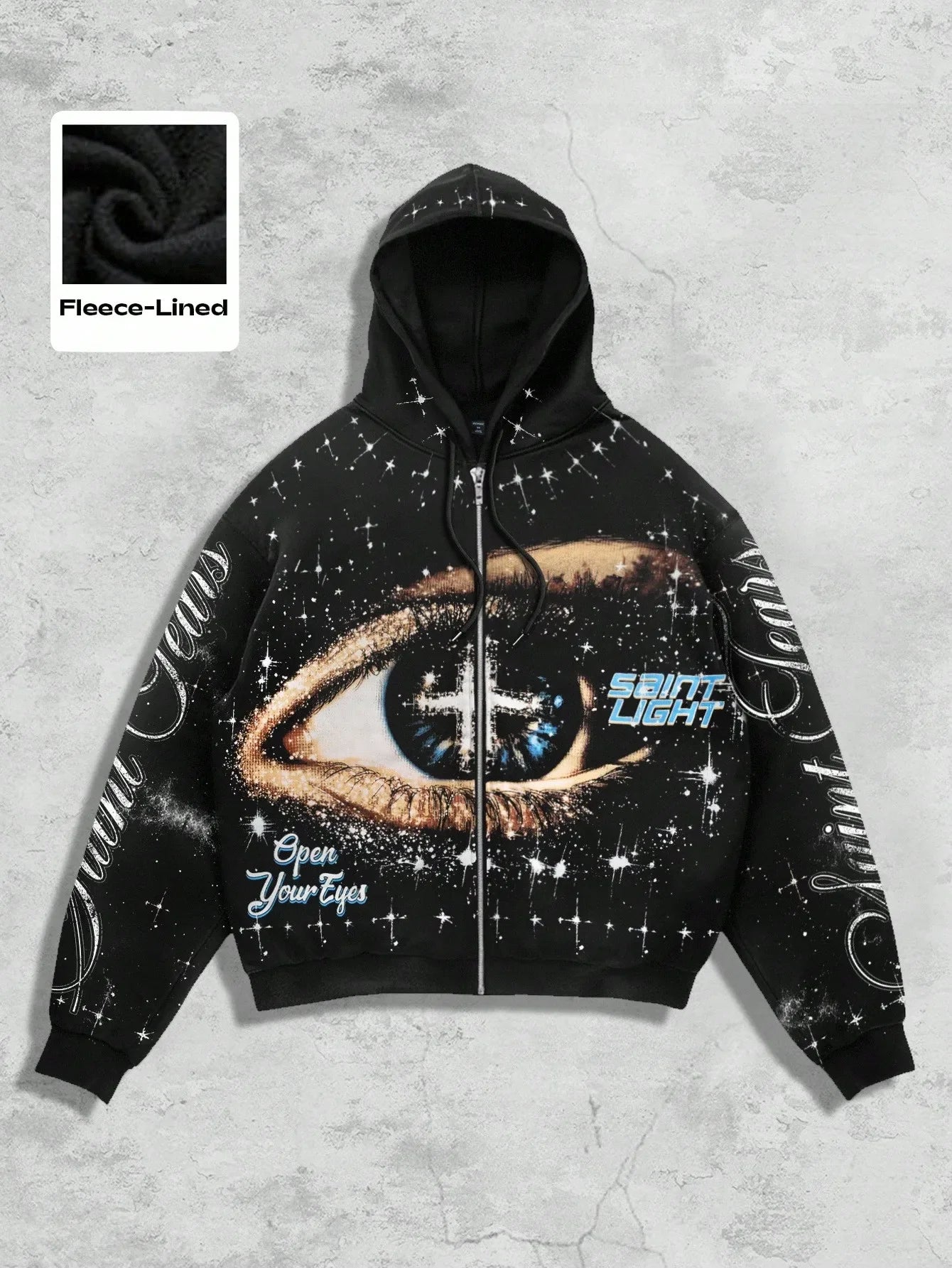 Cozy Cosmic Eye Zip Hoodie